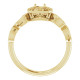 Halo Style Engagement Ring Mounting in 18 Karat Yellow Gold for Round Stone, 4.35 grams