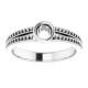 Bezel Set Accented Ring Mounting in Sterling Silver for Round Stone, 3.62 grams