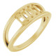 Family Negative Space Ring Mounting in 18 Karat Yellow Gold for Straight baguette Stone, 4.61 grams