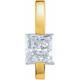 Accented Bar Slide Pendant Mounting in 10 Karat Yellow Gold for Square Stone, 0.33 grams