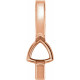 Bar Pendant Mounting in 14 Karat Rose Gold for Trillion Stone, 0.53 grams