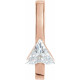 Accented Bar Slide Pendant Mounting in 10 Karat Rose Gold for Triangle Stone, 0.5 grams