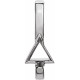 Accented Bar Slide Pendant Mounting in Sterling Silver for Triangle Stone, 0.45 grams