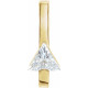 Accented Bar Slide Pendant Mounting in 18 Karat Yellow Gold for Triangle Stone, 0.68 grams