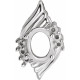 Oval Accented Slide Pendant Mounting in 18 Karat White Gold for Oval Stone, 1.71 grams