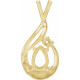 Accented Cabochon Pendant Mounting in 10 Karat Yellow Gold for Pear Stone, 0.86 grams