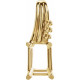 Accented Emerald Pendant Mounting in 10 Karat Yellow Gold for Emerald cut Stone, 1.02 grams