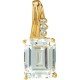 Accented Emerald Pendant Mounting in 18 Karat Yellow Gold for Emerald cut Stone, 1.39 grams