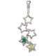 Family Star Pendant Mounting in Sterling Silver for Round Stone, 1.03 grams