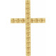 Petite Cross Necklace or Pendant Mounting in 18 Karat Yellow Gold for Round Stone, 1.86 grams