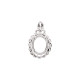 Oval Filigree Pendant Mounting in 18 Karat White Gold for Oval Stone, 2.07 grams