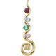 Family Pendant Mounting in 18 Karat Yellow Gold for Round Stone, 4.99 grams