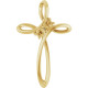 Family Cross Necklace or Pendant Mounting in 18 Karat Yellow Gold for Round Stone, 3.19 grams