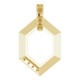 Family Geometric Necklace or Pendant Mounting in 18 Karat Yellow Gold for Round Stone, 2.68 grams