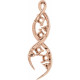 Accented Family Freeform Necklace or Pendant Mounting in 18 Karat Rose Gold for Square Stone, 1.18 grams