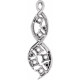 Accented Family Freeform Necklace or Pendant Mounting in 18 Karat White Gold for Square Stone, 1.3 grams