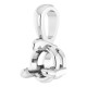 3 Prong Pre Notched Claw Pendant Mounting in 10 Karat White Gold for Round Stone, 0.21 grams