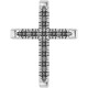 French Set Cross Necklace or Pendant Mounting in 18 Karat White Gold for Round Stone, 1.16 grams