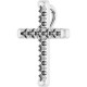 French Set Cross Necklace or Pendant Mounting in 18 Karat White Gold for Round Stone, 1.16 grams