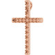 French Set Cross Necklace or Pendant Mounting in 10 Karat Rose Gold for Round Stone, 2.1 grams
