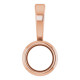 Bezel Set Solitaire Necklace or Pendant Mounting in 18 Karat Rose Gold for Round Stone, 0.18 grams