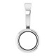 Bezel Set Solitaire Necklace or Pendant Mounting in 10 Karat White Gold for Round Stone, 0.13 grams