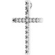 French Set Cross Necklace or Pendant Mounting in 10 Karat White Gold for Round Stone, 2.31 grams