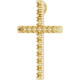 French Set Cross Necklace or Pendant Mounting in 10 Karat Yellow Gold for Round Stone, 2.1 grams