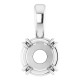 Double Claw Solitaire Pendant Mounting in 18 Karat White Gold for Round Stone, 0.21 grams