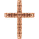 French Set Cross Necklace or Pendant Mounting in 18 Karat Rose Gold for Round Stone, 1.22 grams