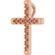 French Set Cross Necklace or Pendant Mounting in 18 Karat Rose Gold for Round Stone, 1.22 grams