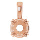 Double Claw Solitaire Pendant Mounting in 10 Karat Rose Gold for Round Stone, 0.16 grams