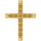French Set Cross Necklace or Pendant Mounting in 18 Karat Yellow Gold for Round Stone, 1.22 grams