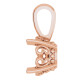 Solitaire 4 Prong Scroll Pendant Mounting in 18 Karat Rose Gold for Round Stone, 0.95 grams