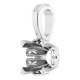 Solitaire 4 Prong Scroll Pendant Mounting in 10 Karat White Gold for Round Stone, 0.28 grams