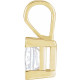Square V Prong Solitaire Pendant Mounting in 10 Karat Yellow Gold for Square Stone, 0.52 grams