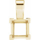 Square V Prong Solitaire Pendant Mounting in 18 Karat Yellow Gold for Square Stone, 0.71 grams