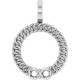 Family Circle Necklace or Pendant Mounting in 18 Karat White Gold for Round Stone, 1.49 grams