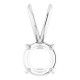 Solitaire Pendant Mounting in 18 Karat White Gold for Round Stone, 0.93 grams