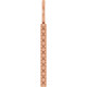 Vertical Bar Necklace or Charm/Pendant Mounting in 18 Karat Rose Gold for Round Stone, 0.91 grams