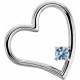 Family Heart Pendant Mounting in 18 Karat White Gold for Round Stone, 2 grams