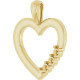 Family Heart Pendant Mounting in 18 Karat Yellow Gold for Round Stone, 2.54 grams