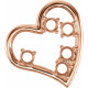 Family Heart Pendant Mounting in 18 Karat Rose Gold for Round Stone, 2.44 grams
