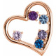 Family Heart Pendant Mounting in 18 Karat Rose Gold for Round Stone, 2.44 grams