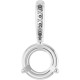 Accented Pendant Mounting in 18 Karat White Gold for Round Stone, 0.67 grams