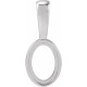 Cabochon Pendant Mounting in 10 Karat White Gold for Oval Stone, 0.31 grams