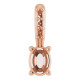 Accented Pendant Mounting in 18 Karat Rose Gold for Oval Stone, 0.35 grams