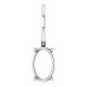 Solitaire Charm/Pendant Mounting in 18 Karat White Gold for Oval Stone, 0.47 grams