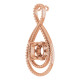 Infinity Inspired Accented Pendant Mounting in 18 Karat Rose Gold for Cushion Stone, 5.36 grams