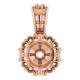 Halo Style Pendant Mounting in 10 Karat Rose Gold for Round Stone, 0.38 grams